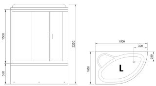Душевой бокс Royal Bath ALP левый стекло прозрачное 150x100см RB150ALP-T-CH-L